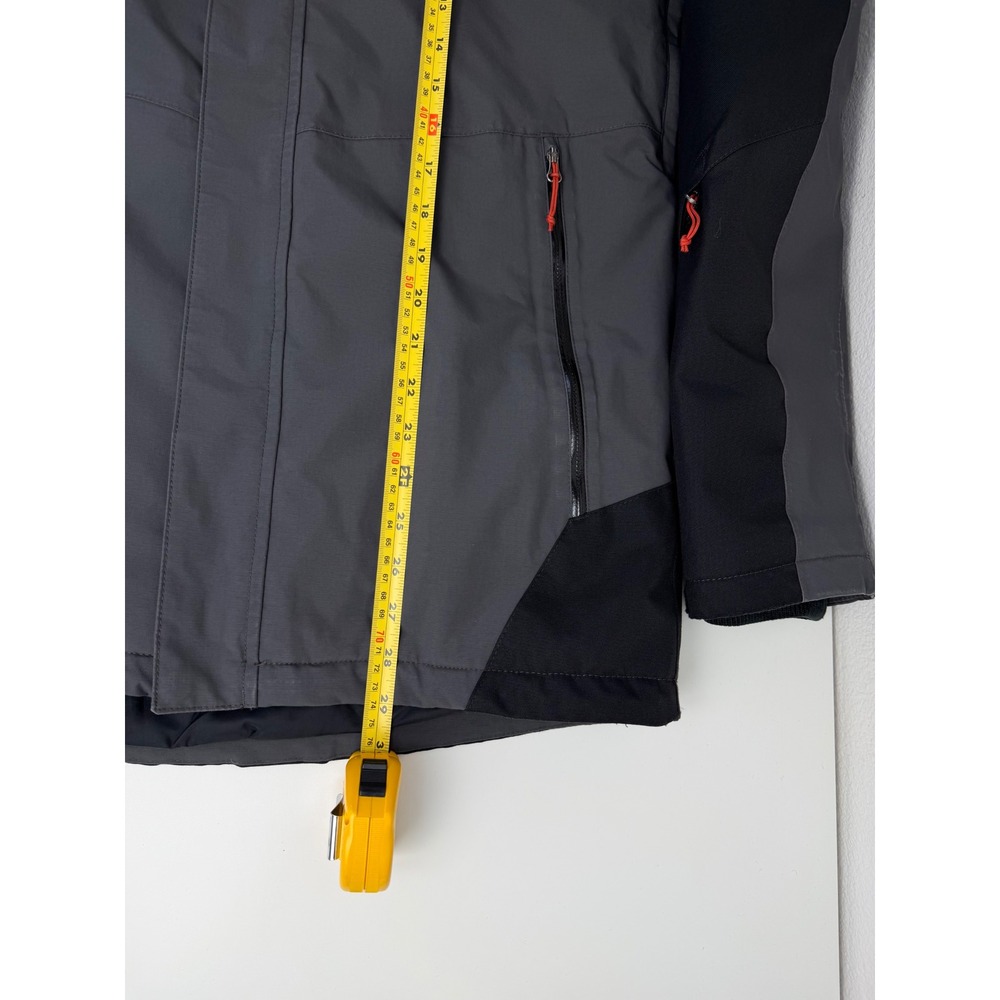 Eddie Bauer Mens Nylon WeatherEdge Plus Ski Jacket S Grey Hooded Powder Skirt - Picture 9 of 12